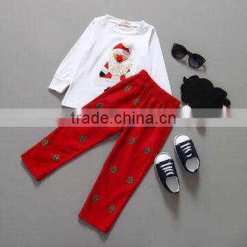 Hot sale new fashion 2 pcs Christmas clothes set for baby