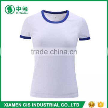 2017 Latest Fashion Summer 100% Cotton Slim Fit Round Neck Women Blank T Shirt photo-4