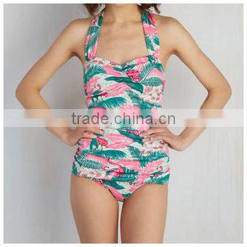 wholesale sale 2017 sexy girl printed one piece swimsuit