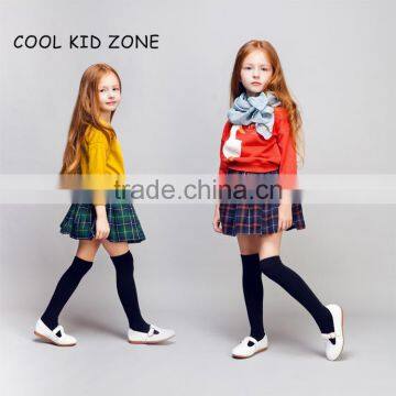 STOCK available!COOL KID ZONE autumn winter new design 100%cotton long sleeve mini girl skirts and tops suit girl skirts