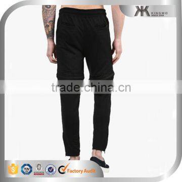 Men Harem Black Zip Mesh Knee Design HIp Hop Running Pants photo-2