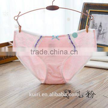 Women New Cotton Underwear Candy Pure Color Wholesale Bowknot Pure Cotton Briefs Panty photo-3