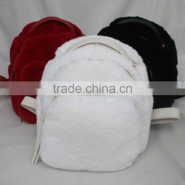 Myfur Fashion Ladies Real Rex Rabbit Fur Backpack Bag Customized Women Bag photo-6