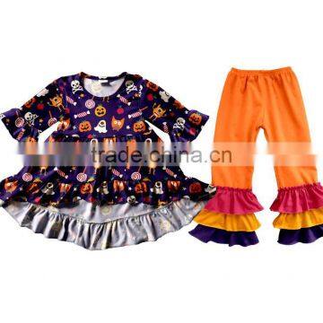 Halloween Fall Clothing Girls Clothes Wholesale Boutique Childrens Ruffle Baby Clothes photo-6