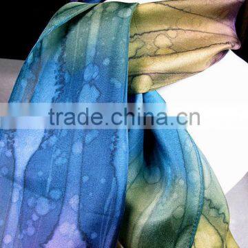 Scarf, Silk Scarf, Hand Painted Silk Scarf - Quintessence Silk - Purple Moss Blue - Spellbound Magic photo-5