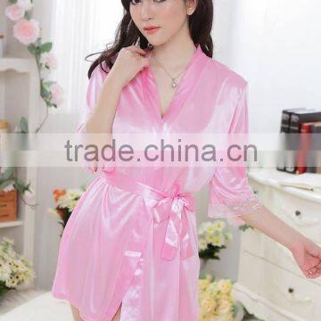 Sexy Women Kimono Babydoll Lingerie Underwear Sleepwear Pink photo-3