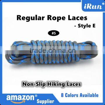 8 Colors Available - Regular Thick Strong Rope Non-Slip Hiking Laces - Custom Sneakers Skating Strings Coiled Lace - Orange/Grey photo-4