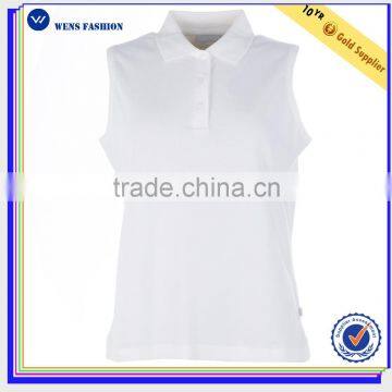 Sleeveless cotton elastane women golf custom polo shirt