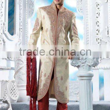 Tanchoi Fabric Silk Designer Sherwani