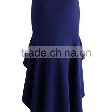 2016 Guangzhou Shandao Wholesaler Bulk Price Women Summer Party Wear Navy Cotton Short Front Long Back Skirts photo-3