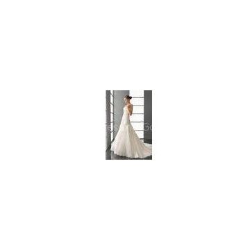 Chapel Train A - Line Lace Strapless Wedding Dressing Gowns / Bridal Gown with Beadings