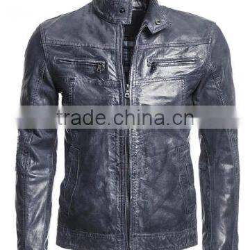 NEW BLACK STYLISH MENS LEATHER JACKET