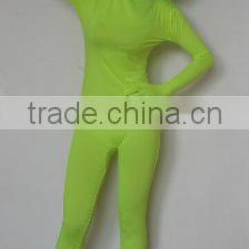 wholesale adult and kids lycra spandex neon yellow zentai suit