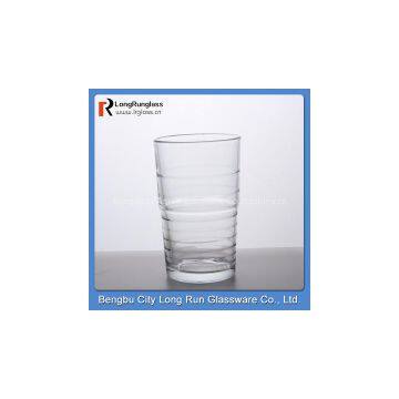 LongRun  china 11oz water glass cups with cross stripe  best selling products