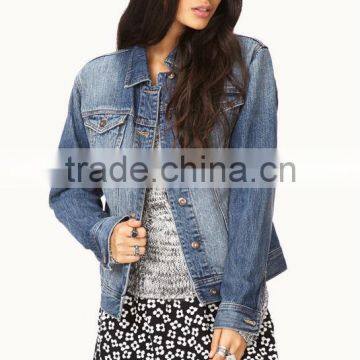 sexy new style 100% cotton woman jean denim jacket women cheap