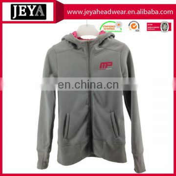 Ladies high quality winter thick hoodies printing custom fit grey red hoody