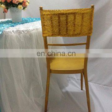 Hot Sale Luxury Fashion Golden Sequin Gold Chair Sashes