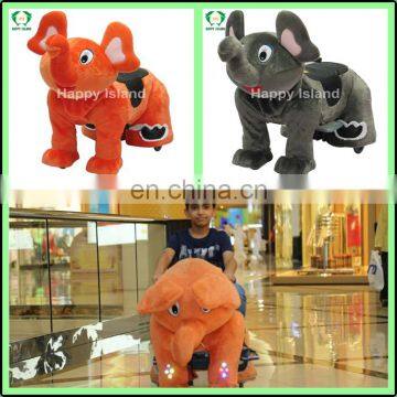 HI CE electric coin operated animal ride large plush ride toy on wheels