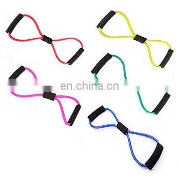 Resistance Elastic Tube Band Cord Set Anti-Snap 8 Shape for Gym Exercise Training Tone Home Workout Physical Therapy