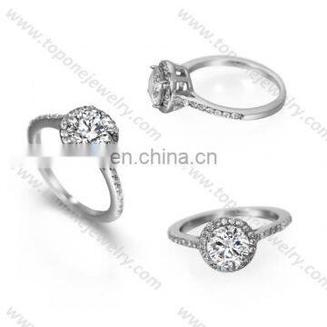 2017 new style crystal rhinestone stainless steel diamond engagement ring woman