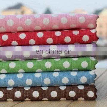 White colour cotton Polka Dot Print Fabrics for cover