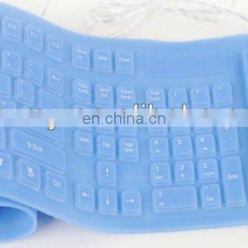 wireless silicon rubber keyboard is very soft and waterproof and have cold light