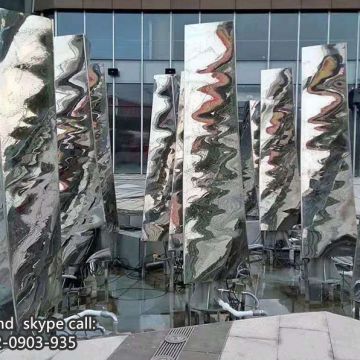 Stainless steel landscape art mirror polished sculpture