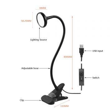 Fonkin LED Clip Desk Lamp Reading Lamp Book Light