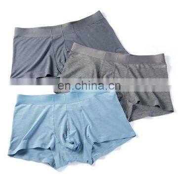 No Ride-up Men's Underwear Boxer Briefs Wider Waistband Nylon Spandex Mid-waist Seamless Underwear Men