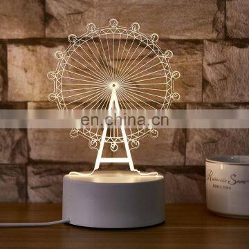 Custom 3D Illusion Lamp Warm White Led Novelty Night Light