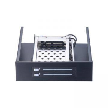 Unestech ST5522 Tray-less 2x2.5in Hard Drive Case to 5.25in Optibay SATA SSD Hdd Enclosure for 2.5in Hdd Mobile Rack