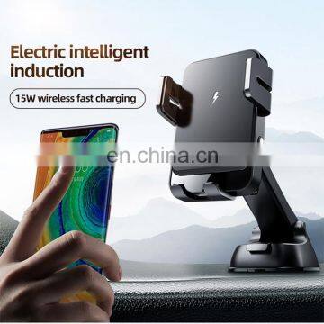 Custom LOGO Hot Selling Wholesale 15W Automatic Super Qi Fast Charger Bracket Mobile Phone Mount Car Holder Wireless Charging photo-4