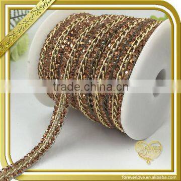 AB crystal boots jewelry chain diamond mesh hotfix rhinestone chain roll FHRS-029