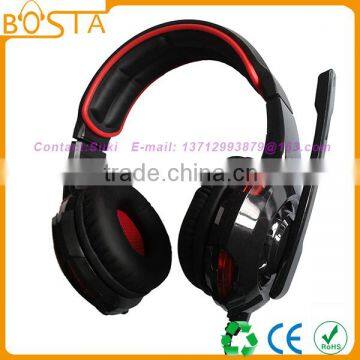 Cheap Model LED Glowing 7.1 Wired Stylish Gaming Headsets With Vibration for pc photo-3