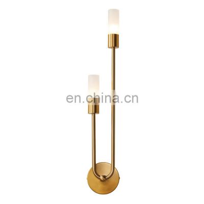 High And Low Double Head Light Luxury Bedroom Bedside Wall Lamp Copper Hanging Wall Lamps