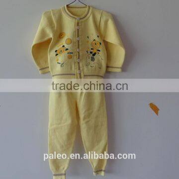 Yellow Baby Boy&Girl Knitted Sweater Lacing Twinsets for spring                        
                                                Quality Choice