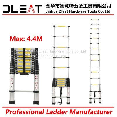 Dleat 4.4m Single Aluminum Telescopic Ladder With EN131