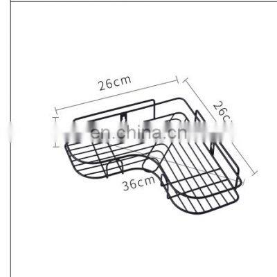 Steel Powder Coating Bathroom Shelves Corner Wall Mounted Rack Bathroom Storage Kitchen Rack Shelf With Good Load Bearing photo-4