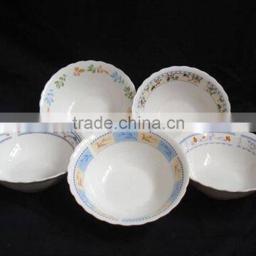 Round Porcelain Japanese Rice Bowls, Enamel Bowl, Ceramic Soup Bowl