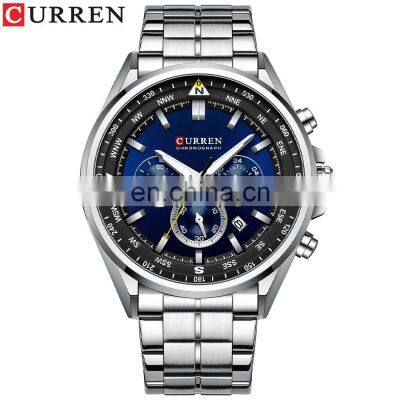 CURREN 8399 Men's Quartz Watches Fashion Male Chronograph Stainless Steel Luminous Sport Wrist Watch for man