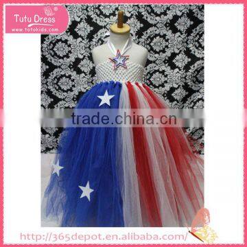 Gauze Five-pointed Star Decoration Fluffy Voile Girl's Dress Children Frocks Designs photo-3