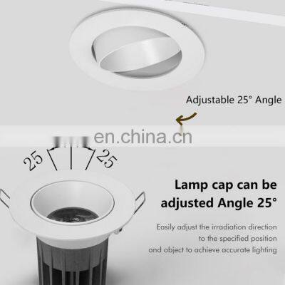 Energy Saving White Trim Recessed Spot Light Ceiling Fixture Indoor 7W COB LED Downlight