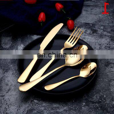 Amazon Hot Selling 1010 Stainless Steel Cutlery Steak Knife, Fork and Spoon Family Hotel Western Tableware Cross Border Set