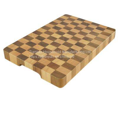 Wholesale Custom Logo Meat Fruits Veggies Bread Acacia & Rubber End Grain Wood Mix Chopping Block Cutting Board