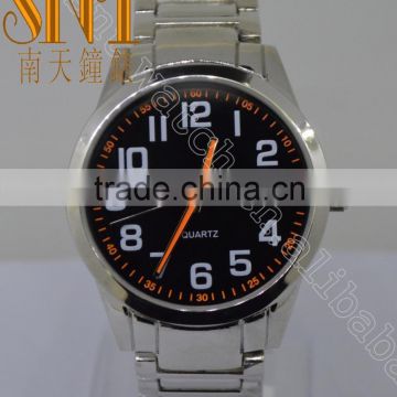 Fashion Black Dial With Orange Chapter Ring , High Quality Stainless Steel Watch