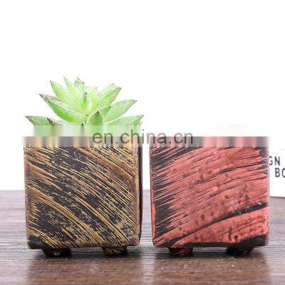 Pastoral Simple White Pottery Pots Frosted Hand Painted Color Ceramic Flowerpot Creative Flower Pots For Home Decor