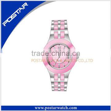 OEM Two Tone Plating Ceramic Wrist Watches photo-5