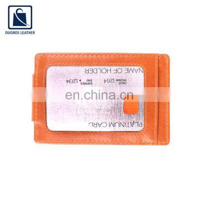 Leading Supplier of Magnet Closure Closure Type Fashion Style Polyester Lining Genuine Leather Money Clip Wallet for Men