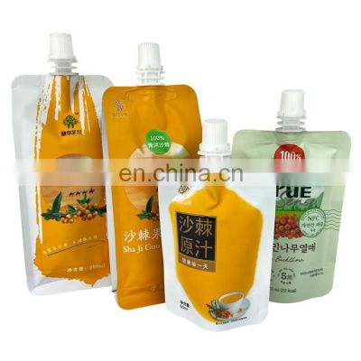 250ml 500ml ALuminum Foil Flat Bottom Jucie Spout Pouch Packaging Bag For Sea Buckthorn