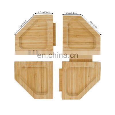 Home Collection Premium Bamboo Wood Square Shape Wedding Serving Tray Bowl Plate For Snack Cake Fruit Nuts photo-3